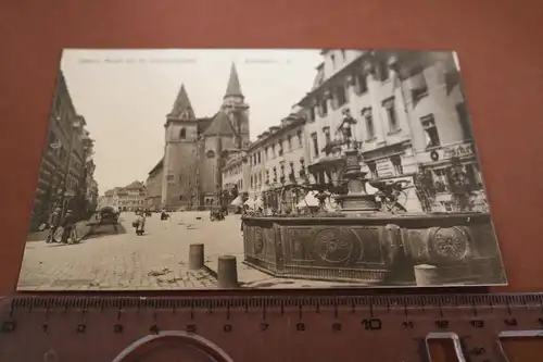 tolle alte Karte - Ansbach i.B.  Oberer Markt mit St. Johanniskirche - 20-30er J