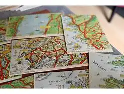 18 tolle alte Landkarten-Postkarten von Schweden - Kart-Kort 