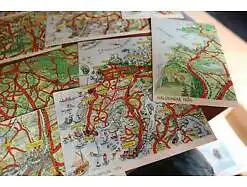 18 tolle alte Landkarten-Postkarten von Schweden - Kart-Kort 
