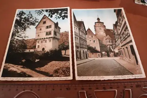 zwei tolle alte Karten - Rothenburg an der Tauber - Kupfertiefdruckkarten 