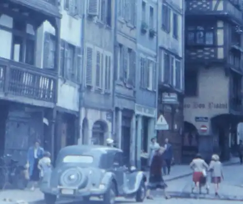 tolles altes Farbdia - 50-60er Jahre  Place de la Grande Boucherie, Straßburg