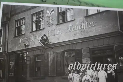 tolles altes Foto - Geschäft Farbenhaus Müller U. Feuchter- Ort ???