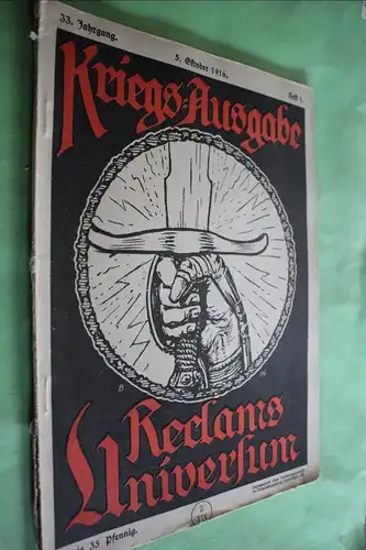 tolles altes Heft - Kriegs-Ausgabe Reclams Universum - Heft 1 - 1916