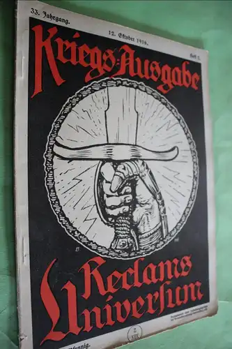 tolles altes Heft - Kriegs-Ausgabe Reclams Universum - Heft 2 - 1916