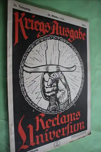 tolles altes Heft - Kriegs-Ausgabe Reclams Universum - Heft 4 - 1916