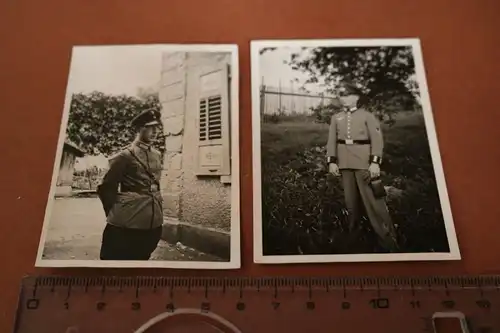 zwei tolle alte Fotos - Portrait zweier Soldaten - Koppelschloss