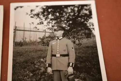 zwei tolle alte Fotos - Portrait zweier Soldaten - Koppelschloss