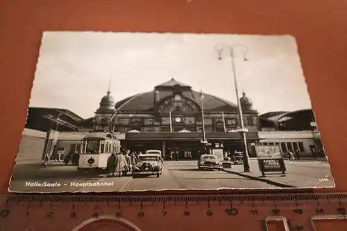 tolle alte Karte -  Halle / Saale  Hauptbahnhof  50er Jahre