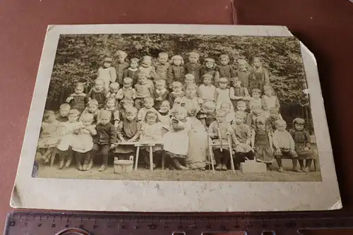tolles altes Foto auf Pappe - Kindergarten ??? Kleinkinder - 1900-1910 ?