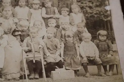 tolles altes Foto auf Pappe - Kindergarten ??? Kleinkinder - 1900-1910 ?