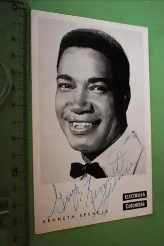 tolle alte Karte -  Kenneth Spencer   original signiert 