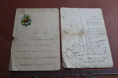 zwei tolle Briefe -  geprägte Muster von 1889 aus Frankreich 