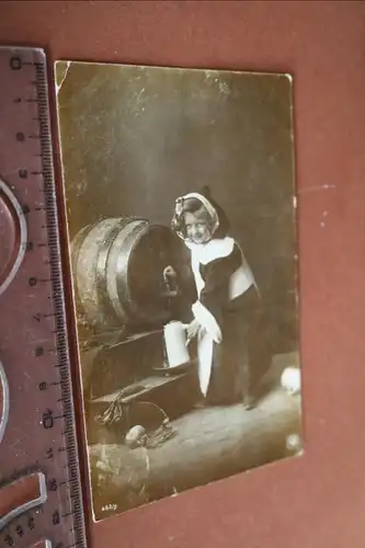 tolle alte Karte - Oranotypie - Münchener Kindl  ? mit Bierfass  1903 