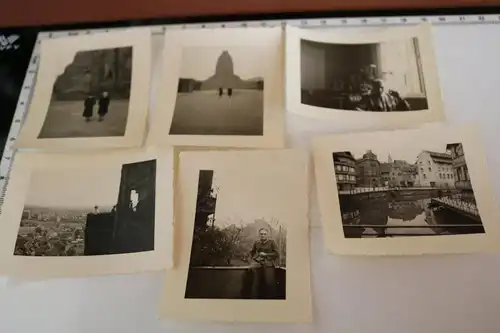 sechs Fotos - Soldat, Personen, Stadt  30-40er Jahre