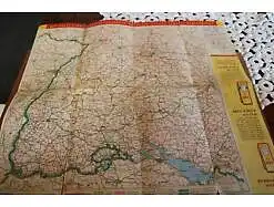 alte Shell Landkarte Allgäu  1959 