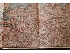 tolle alte Karte - das deutsche Reich mit Ruhr-Kohle-Gebiet 1900-1918