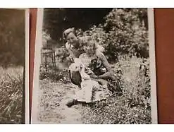 drei tolle alte Fotos - Familie mit Hund  Dackel Teckel 1930/31