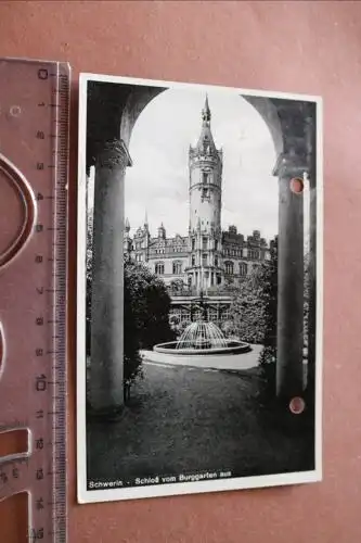 tolle alte Karte -Schwerin Schloßvom Burggarten aus  30er Jahre 