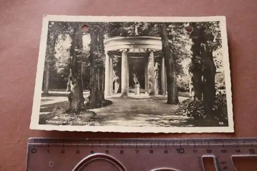 tolle alte Karte -Neustrelitz Hebetempel im Schloßgarten 1935