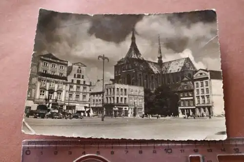 tolle alte Karte - Marktplatz Rostock ?? 1959