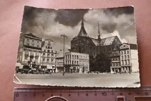 tolle alte Karte - Marktplatz Rostock ?? 1959 