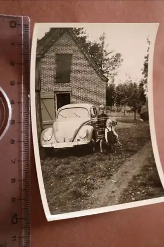 tolles altes Foto - Kinder mit Oldtimer VW Käfer - Westerstede Ammerland