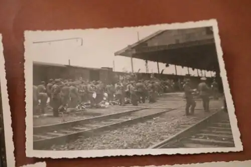 sechs tolle alte Fotos - Soldaten Eisenbahnbrücke usw. Dresden ??? 