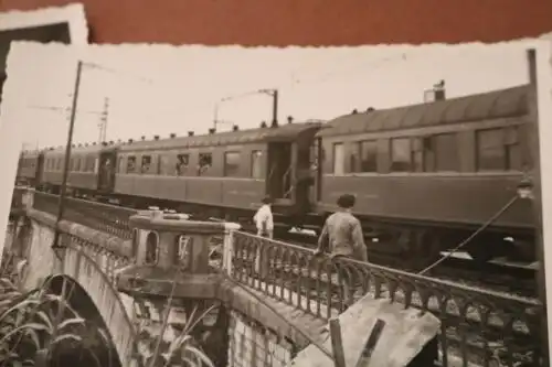 sechs tolle alte Fotos - Soldaten Eisenbahnbrücke usw. Dresden ???