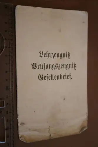 tolles altes Lehrzeugnis, Gesellenbrief Schneider Geselle - 1910 Satzung Marienb