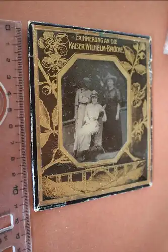 tolles altes Metallfoto Blechfoto hinter Glas - Erinnerung Kaiser Wilhelm-Brücke