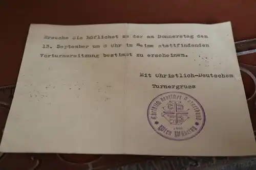 tolle alte Postkarte - Turnerschaft Österreich Marke -  1934