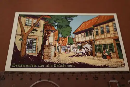 tolle alte Karte - Bramsche , der alte Brückenort  Künstlerkarte - 20-40er Jahre