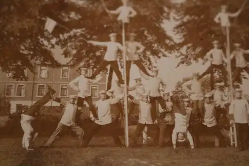 tolles altes Foto auf Pappe - Schüler ? Kadetten ?? Sport Pyramide - Gütersloh