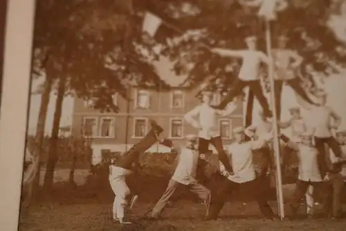 tolles altes Foto auf Pappe - Schüler ? Kadetten ?? Sport Pyramide - Gütersloh