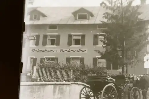 tolles altes Glasnegativ - Gebäude Schild Nebelhornbahn ? Talstation - Bayern