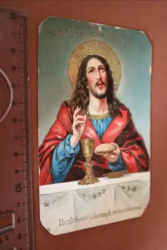 tolle alte Karte -  Portrait Jesus - Glanzkarte - Konfirmation 1919 