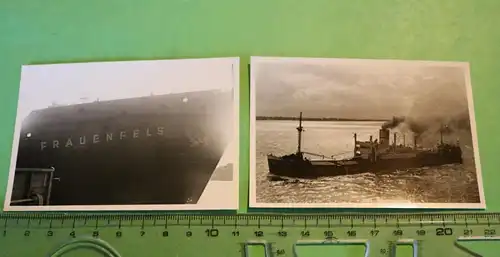 zwei tolle alte Fotos - Schiffe -  einmal Frauenfels Nahaufnahme und eins unbeka