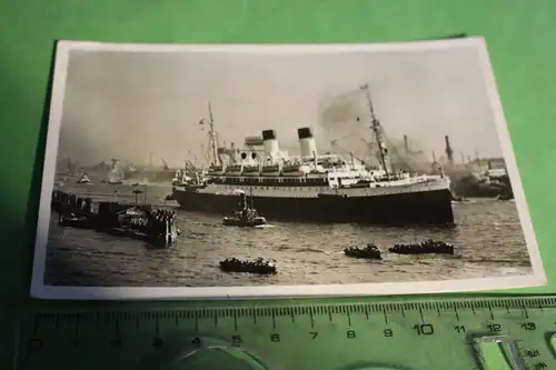 tolle alte Karte - Passagierdampfer im Hamburger Hafen - 1934