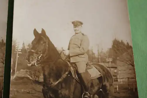 zwei tolle alte Fotos - Soldat auf einem Pferd - Kavallerie ??