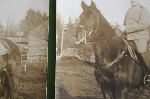 zwei tolle alte Fotos - Soldat auf einem Pferd - Kavallerie ??
