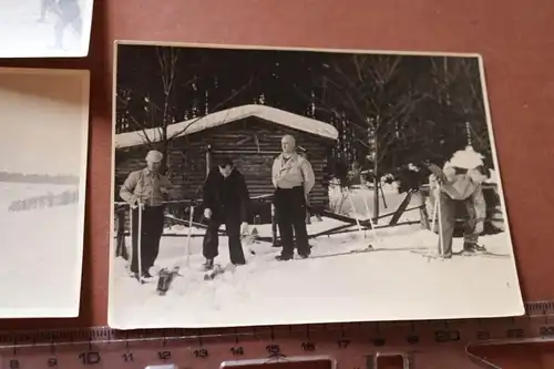 drei tolle alte Fotos Skilehrgang mit Uffz. Vorschule Wetzlar - Westerwald 1943