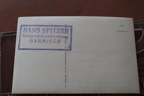 tolle  alte Karte - Garmisch - Hans Spitzer Rohproduktenhandlung 