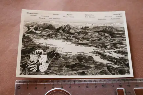 tolle  alte Karte - Bodensee-Panorama - 20-40er Jahre