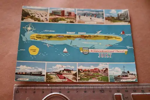 tolle alte Karte - Ansichten Insel Juist 70-80er Jahre ?
