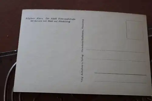 alte Karte -Allgäuer Alpen - Die A.H. Paßstraße 30-40er Jahre