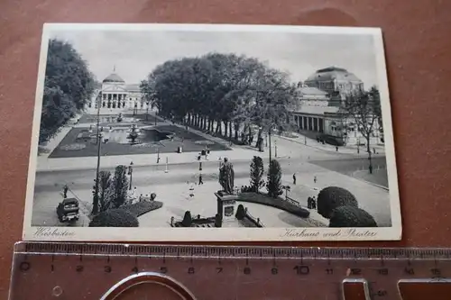 tolle alte Karte - Wiesbaden Kurhaus und Theater 1938