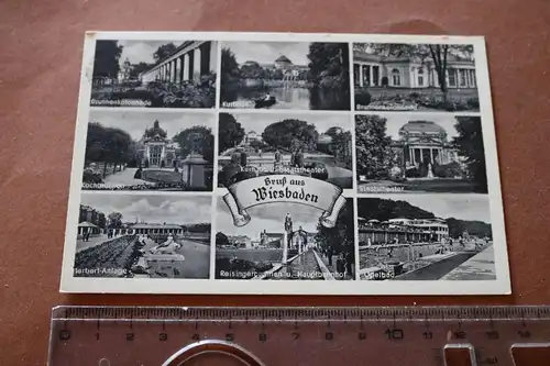 tolle alte Karte - Ansichten Wiesbaden - 1938