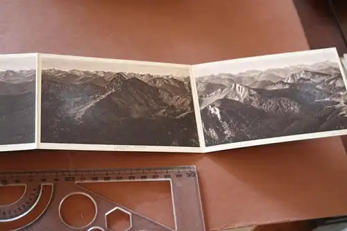 tolle alte Panoramakarte - vom Großglockner bis  zur Zugspitze