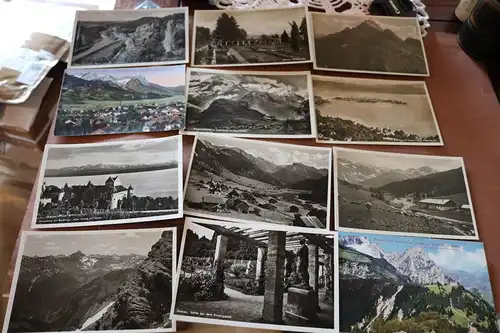 71 tolle alte Ansichtskarten - Berge, Bodensee Umgebung usw. meist 30-40er Jahre