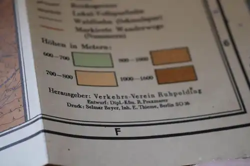 tolle alte Wanderkarte Luftkurort Ruhrpolding Oberbayern 20-40er Jahre ?